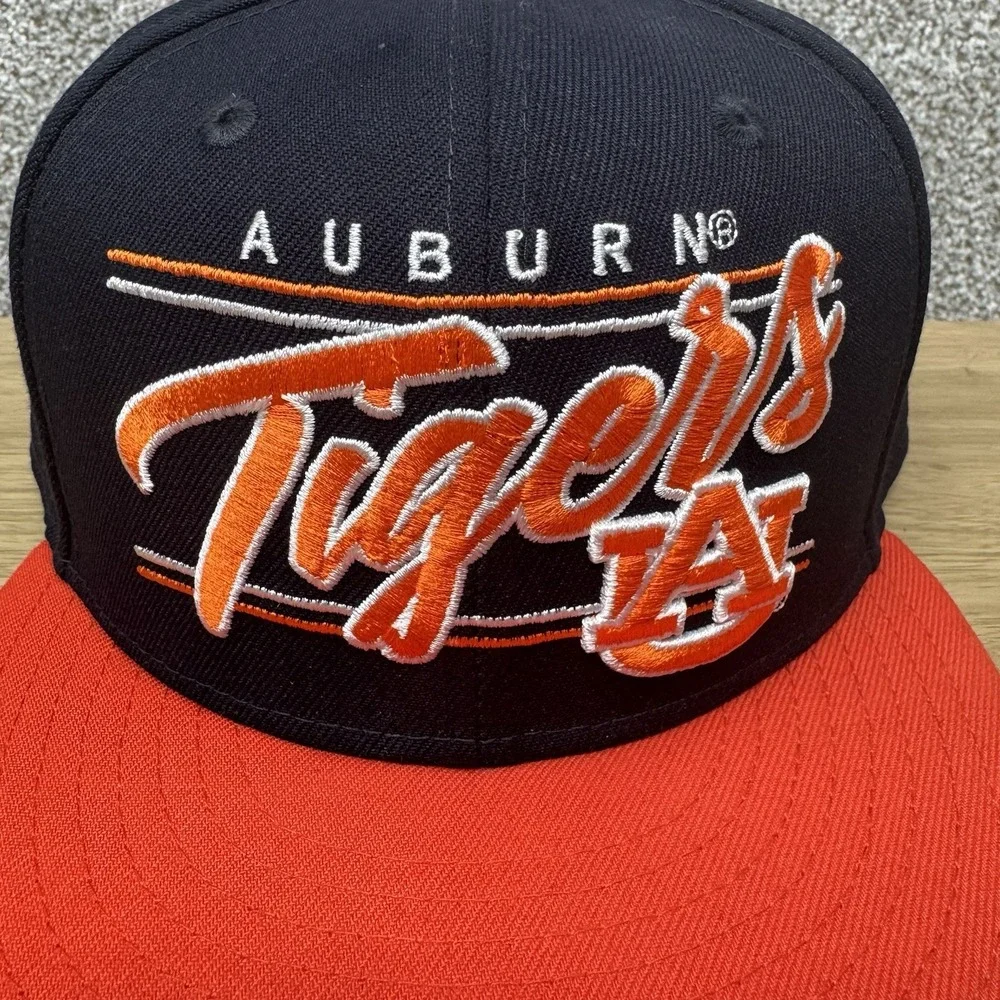 Auburn Tigers Hat Cap Snap Back 4 Bar Script New Era 9Fifty Orange Blue Football
